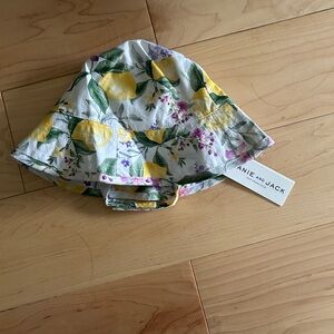 Janie and Jack Lemon Yellow Floral Kids Hat